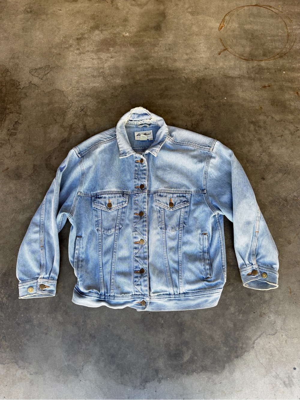 Vtg Eddie Bauer Denim Distressed Trucker Jacket Blue Type 3 Jacket Womans Medium